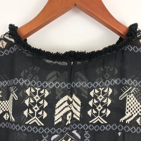 Maison Scotch Mademoiselle Sheer Print Top - Picture 6 of 8